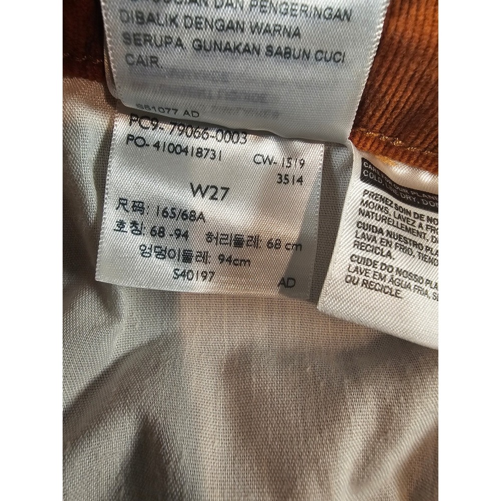 Levis 724 High Rise Straight Corduroy Pants Rust Orange Button Fly 27 79066-0003 - Picture 15 of 15